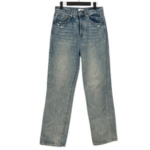 Pistola Cassie High Rise Straight Leg Jeans Light Wash Distressed size 28